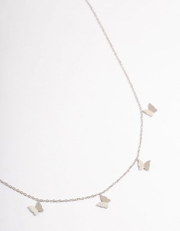 Stainless Steel Butterfly Charm Necklace